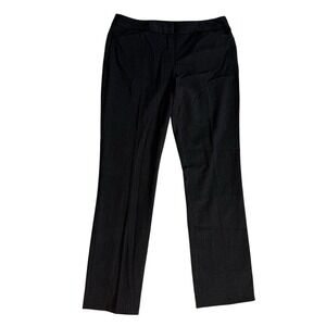 Tahari Elegant‎ Black Micro-Herringbone Straight Leg Career Pants Women's 8 EUC